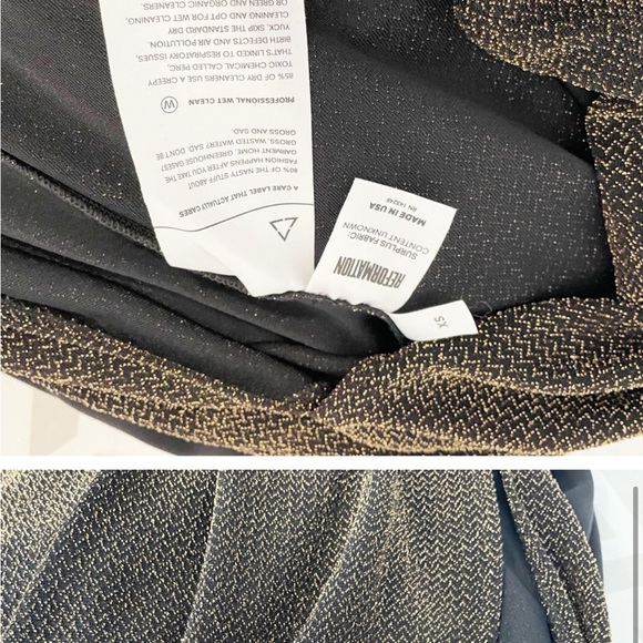 Reformation Orion Black Metallic Gold Sparkle Glitter Plunge Maxi Dress XS - Picture 3 of 3